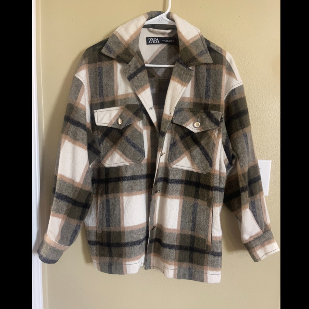 Zara over sized flannel shacket